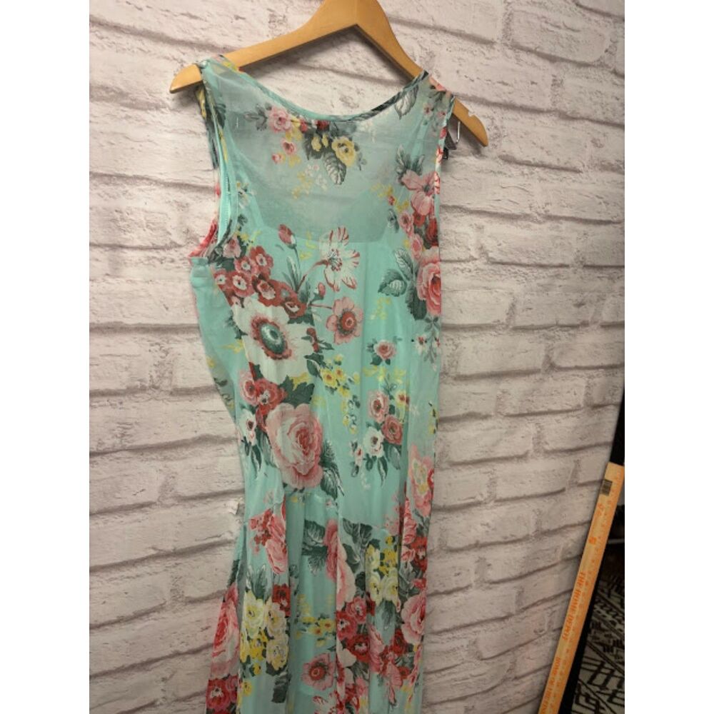 Connected Apparel Y2k Dress sheath Beaded Sequins Floral Cowl Neck Fairy XL blue - Picture 5 of 5
